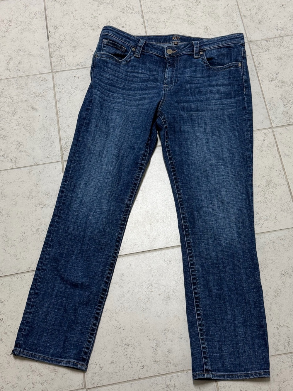 Kut Dark Blue Women's Straight-Leg Denim Jeans size 14 Fall Casual